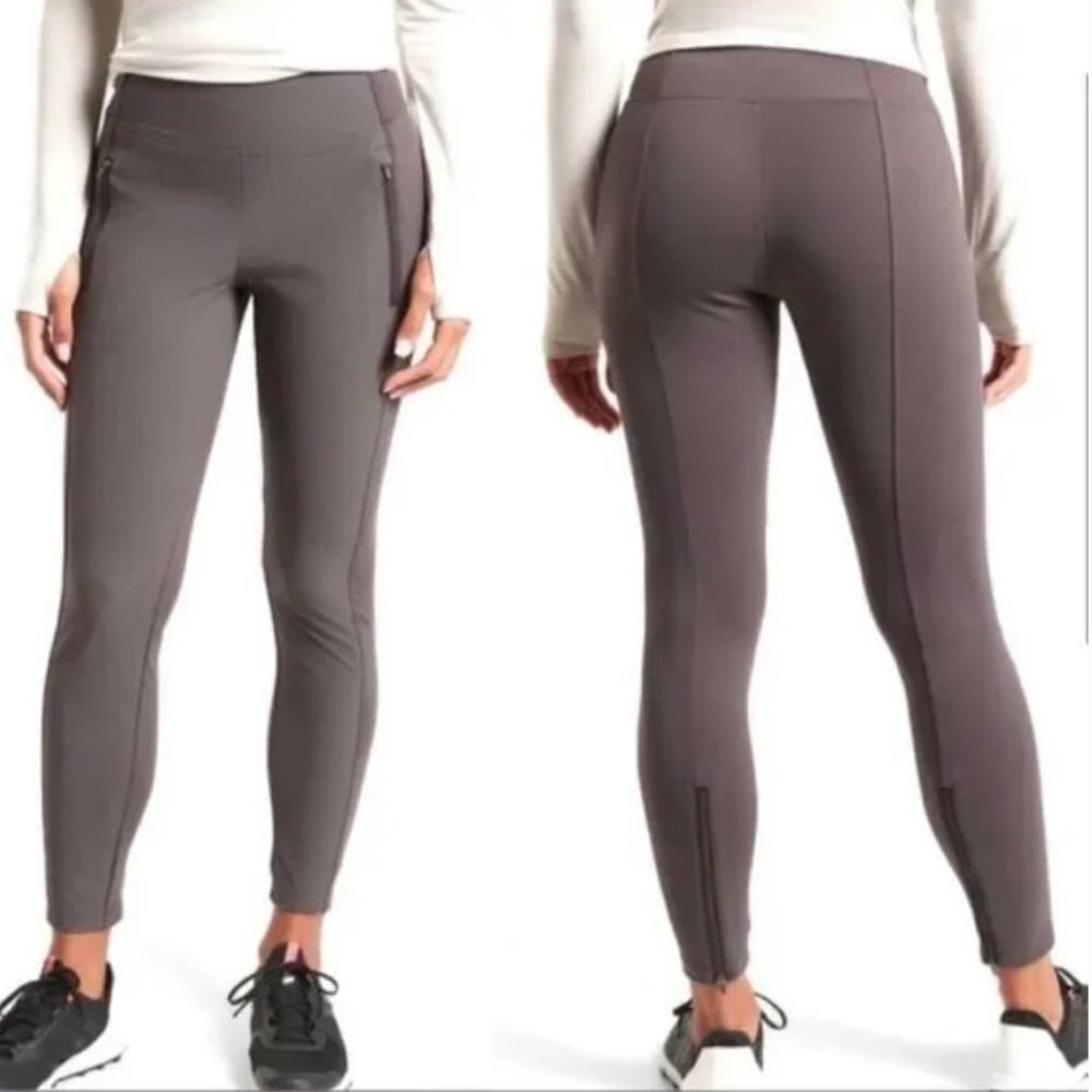 Athleta Headlands Hybrid Tight Gray Shale Pockets Drawstring Pants